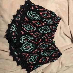 patterned flowy shorts